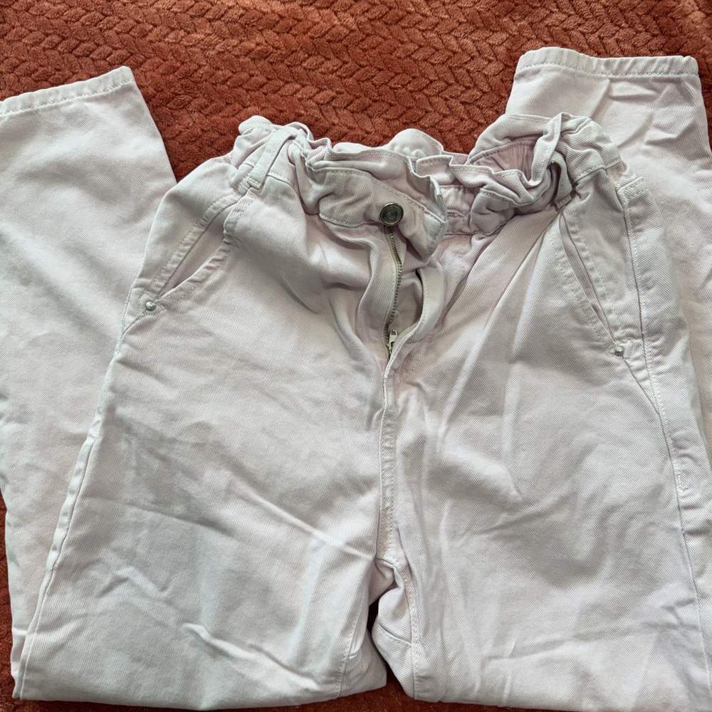 Zara Pale Lilac Paperbag Waist Pants